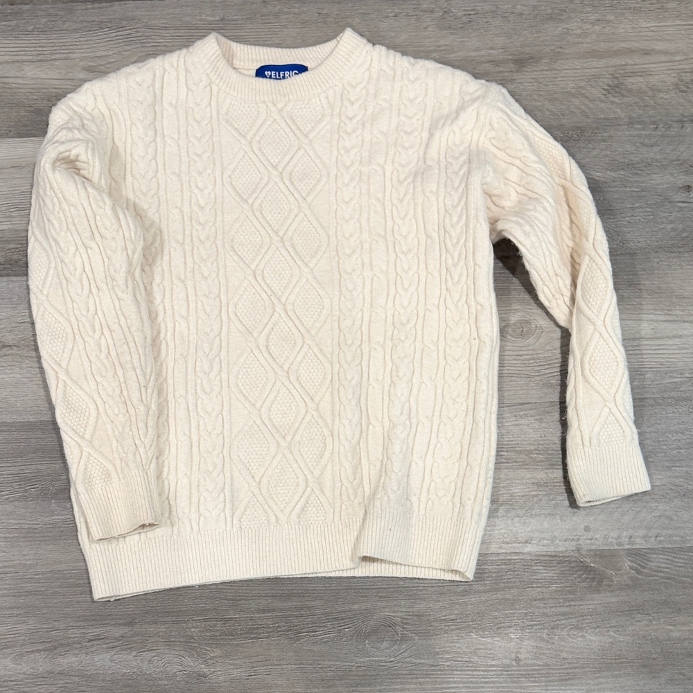 Icelandic Cream Cable Knit Crewneck Sweater - women’s